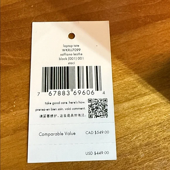 Kate Spade Grey Black and White Laptop Tote Bag - Picture 4 of 4